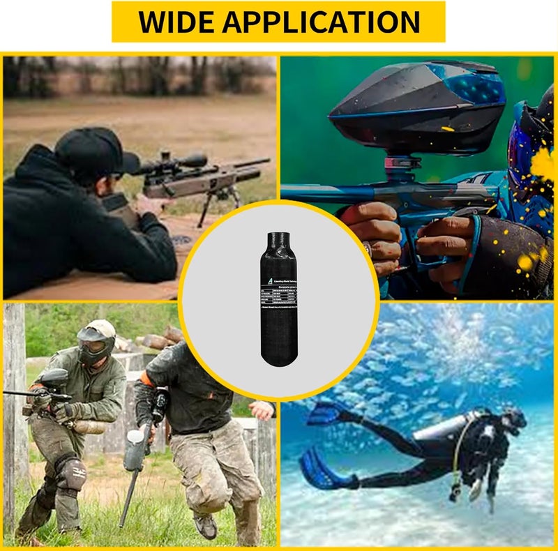 TUXING 4500Psi 13Cu in 220cc 0.22L Carbon Fiber Gas Cylinder, HPA Tank, Paintball Hunting PCP Air Rifle Gun Daystate and FX Thread M18*1.5 - Image 4